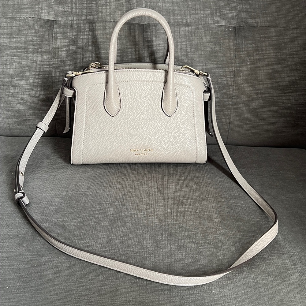 AUTHENTIC KATE SPADE Knott Mini Zip-top Satchel In Warm Taupe - Picture 2 of 11